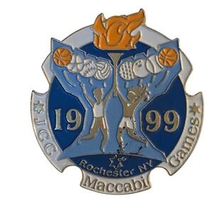 Vintage 1999 JCC Maccabi Games Rochester NY Peter David Enamel Lapel Pin Blue